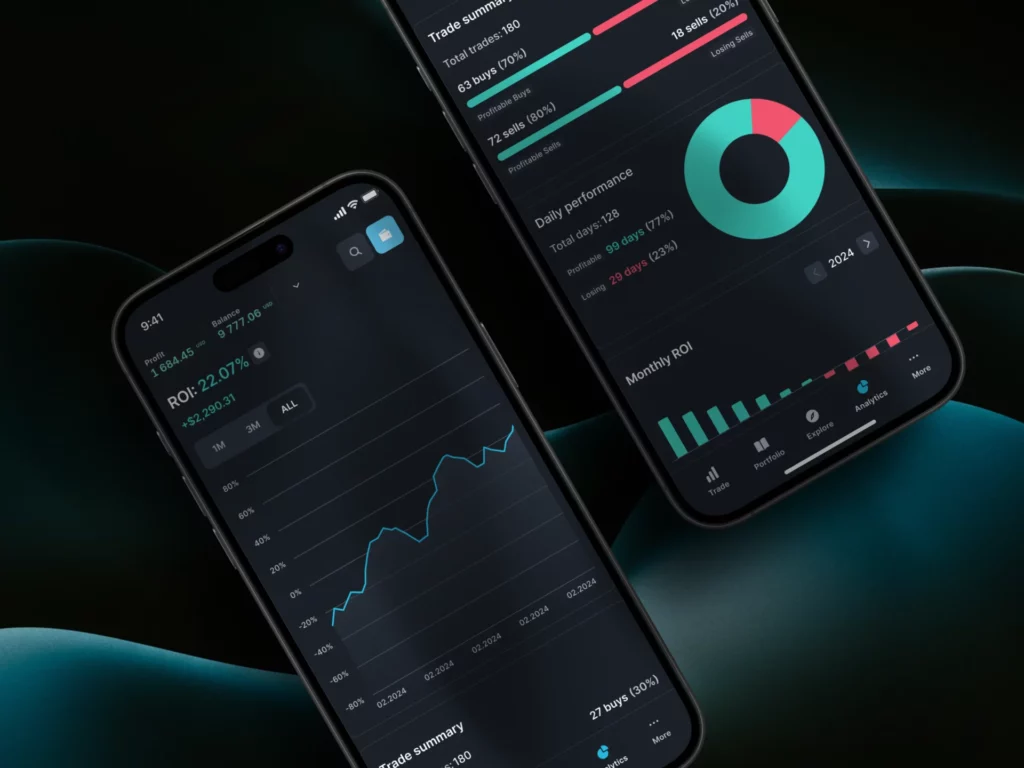 The mobile version of the Match-Trader Interface, a trading platform offered at Maven prop trading